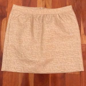 ANN TAYLOR LOFT Beige & Silver patterned skirt